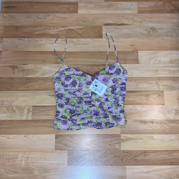 Zara | Flower Crop Top Size XS - Picture 2 of 4